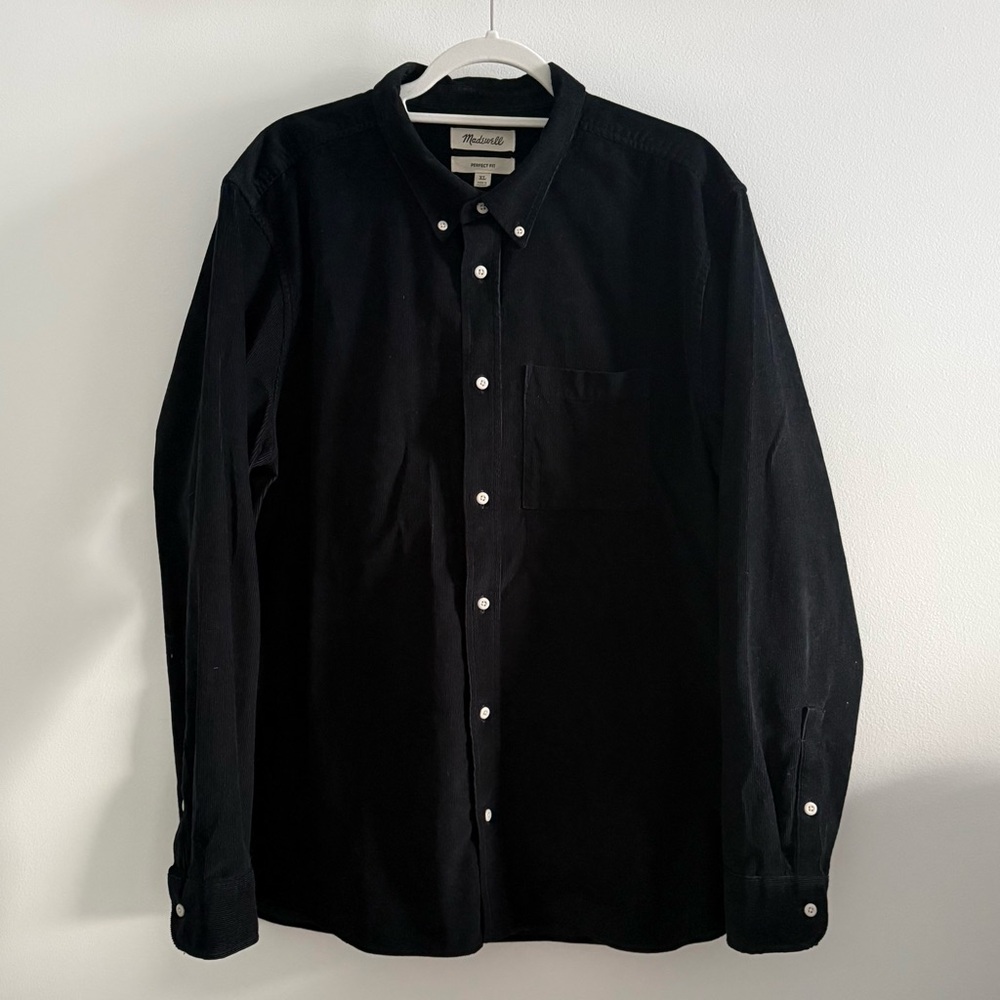 Madewell Black Men's Corduroy Button Down Shirt